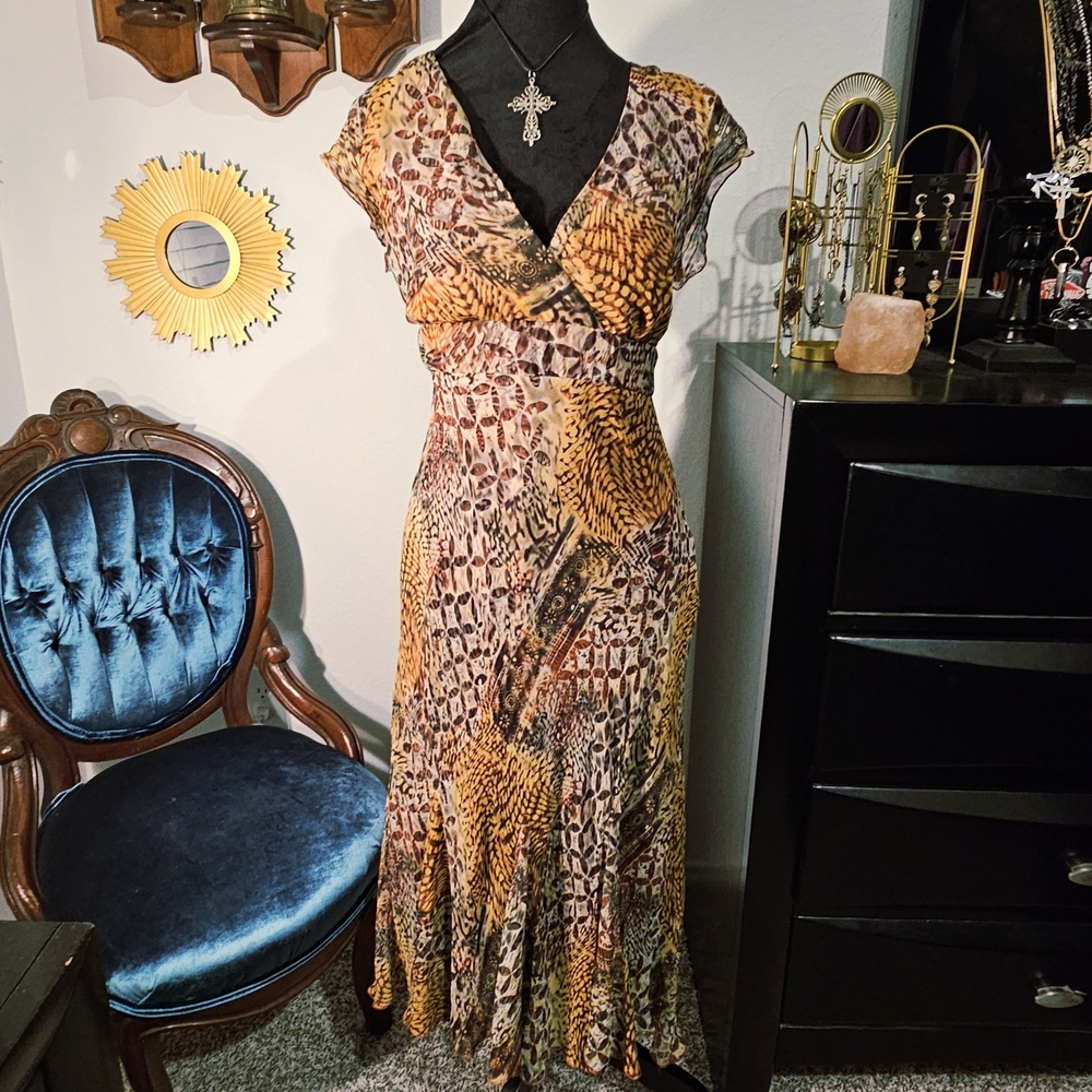 Jonathan Martin Brown and Tan Maxi Dress